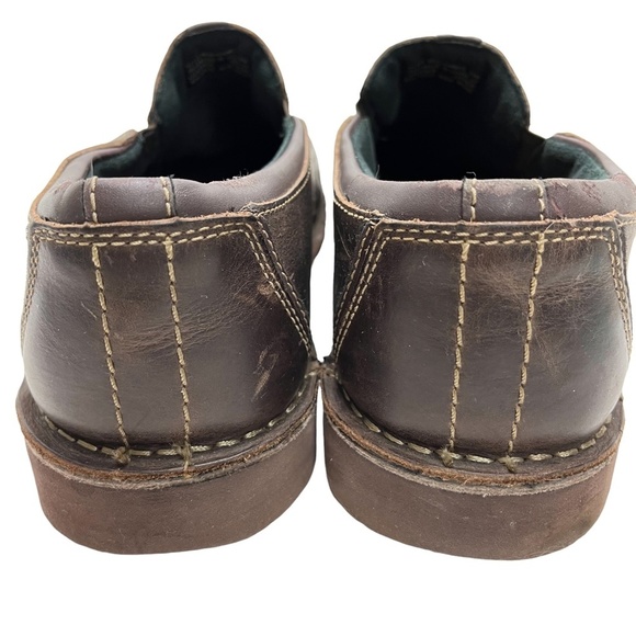 CLARKS Dark Chocolate Brown Genuine Leather Slip ON Loafers Casual Shoes sz 12 - Picture 6 of 16